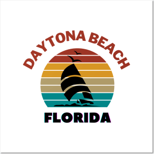 Daytona Beach Florida Retro Vintage Sunset Posters and Art